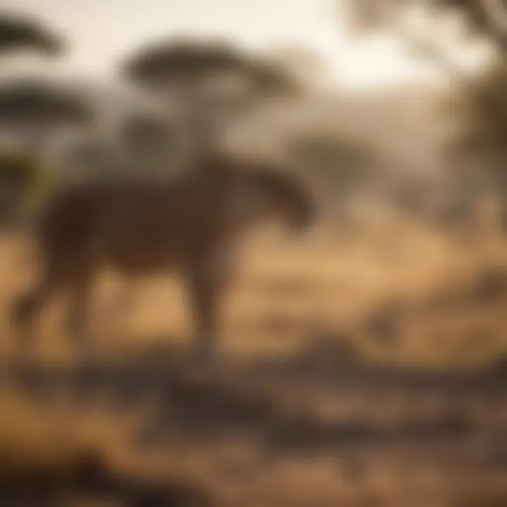 A vast savannah landscape with grazing animals.