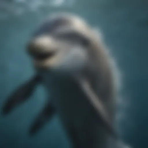 Bottlenose dolphin swimming gracefully in the ocean