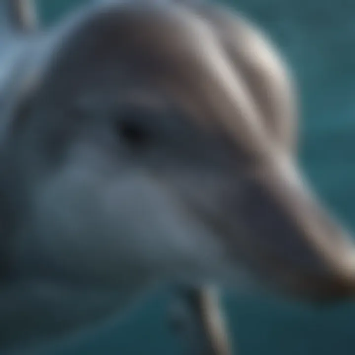 Close-up of a bottlenose dolphin's distinctive features