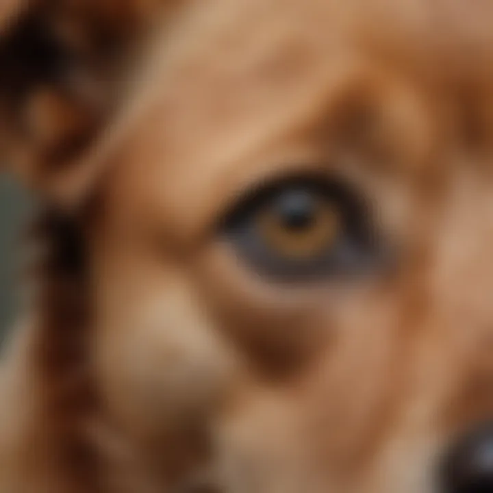 A close-up of a dog's ears perked up, indicating alertness