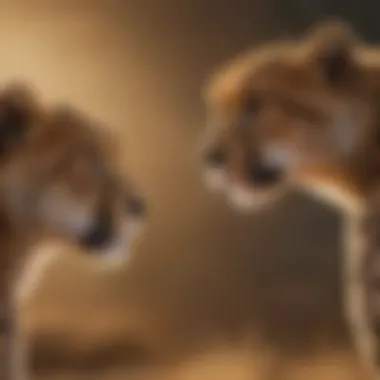 Cheetah facing off with a formidable rival