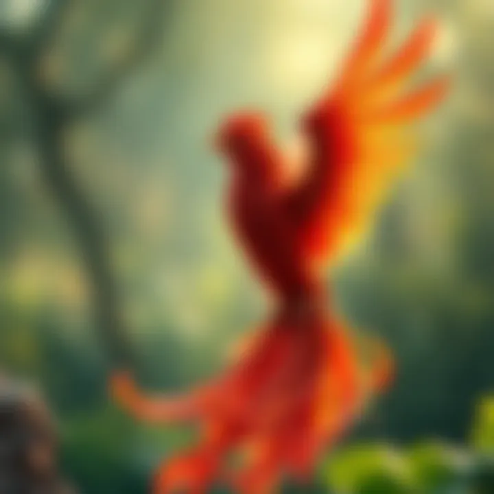 A vibrant phoenix embodying renewal and transformation