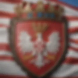 Close-up view of Croatia's flag showcasing its vibrant colors and coat of arms