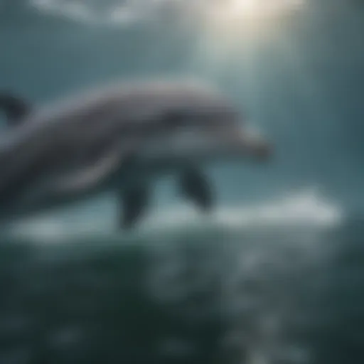 Hunting Techniques of Bottlenose Dolphins A bottlenose dolphin hunting in shallow waters