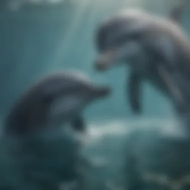 Bottlenose dolphins interacting with their environment