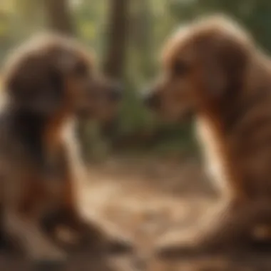 A child interacting gently with a dog
