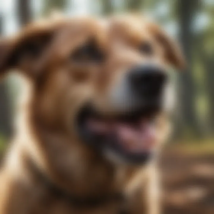 Dog showing signs of excitement