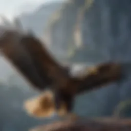 A majestic eagle soaring high in the sky