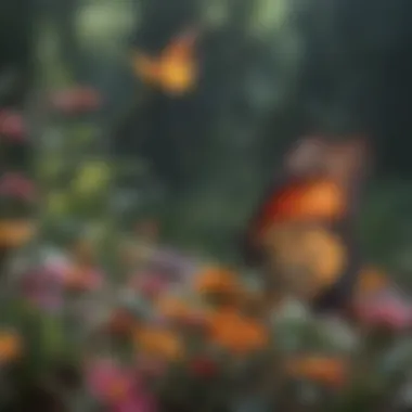 Vibrant Butterfly Ballet Vibrant butterflies fluttering among colorful flowers