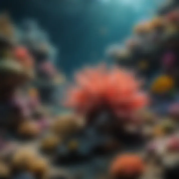 A coral reef teeming with colorful marine species