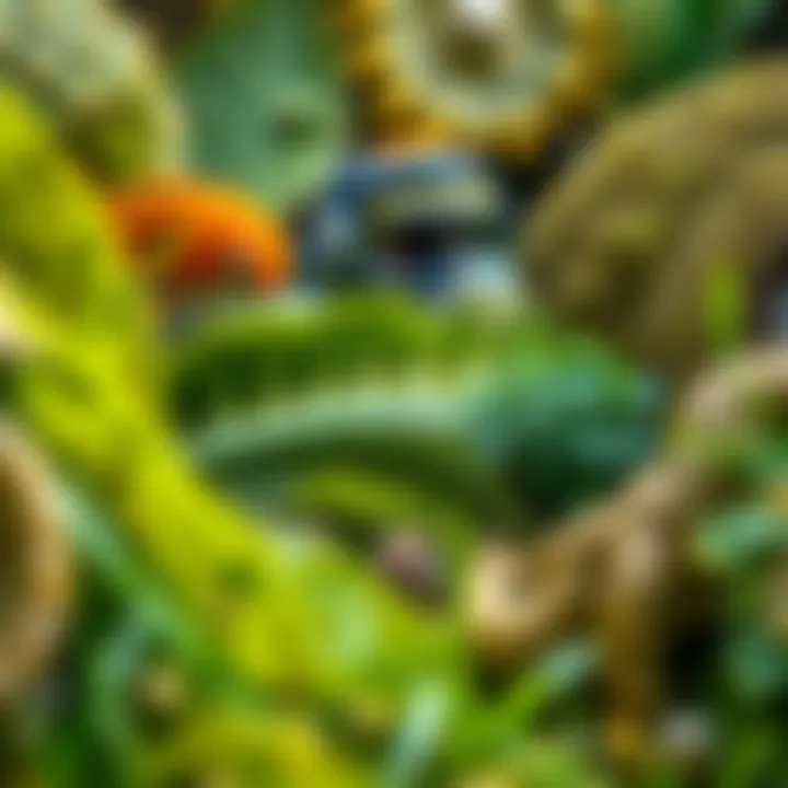 A diverse ecosystem showcasing various habitats like forests, wetlands, and deserts.