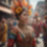 Colorful festival parade showcasing traditional costumes