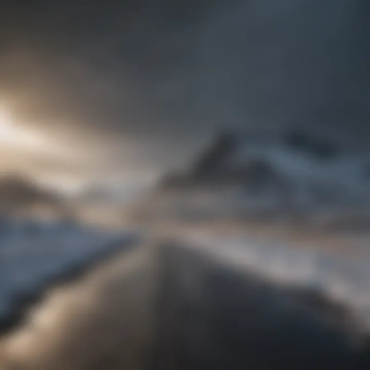 An illustration of weather patterns in Iceland, highlighting rain, snow, and sunshine
