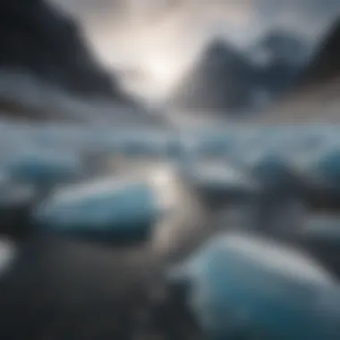 Researching the Impact of Glacier Melt Scientific research team studying glacier melt
