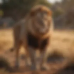 A majestic lion standing proudly in the savannah