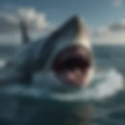 An artistic reconstruction of Megalodon swimming in ancient oceans