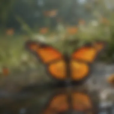 Environmental Factors in Monarch Migration Illustration of environmental factors affecting monarch migration