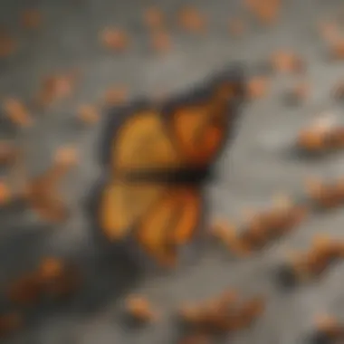 Migration Routes of Monarch Butterflies Map illustrating the migration routes of monarch butterflies