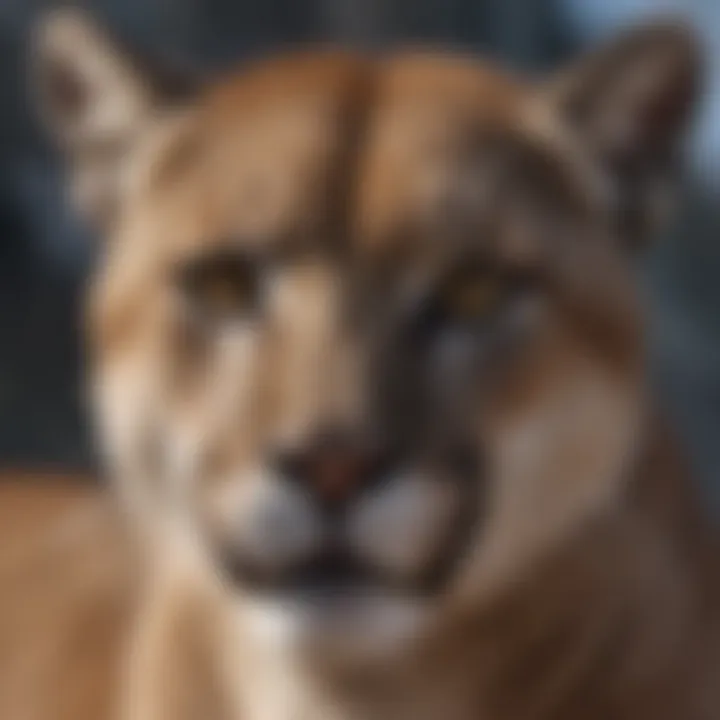 Close-up of mountain lion's face