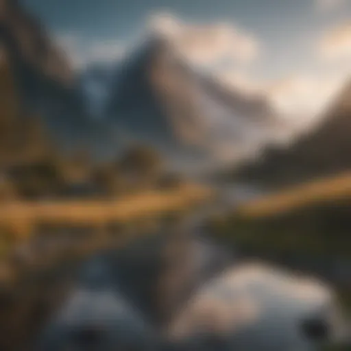 Breathtaking landscape of New Zealand's mountains and lakes