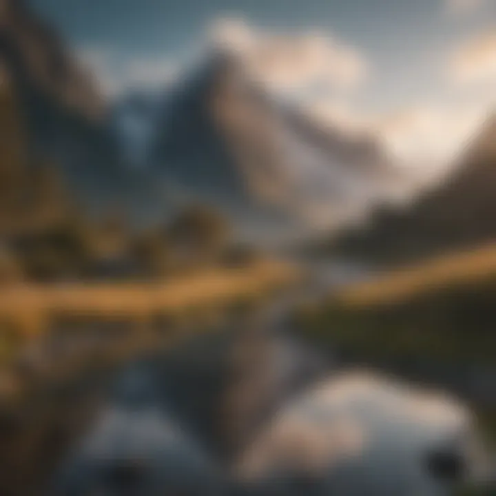 Breathtaking landscape of New Zealand's mountains and lakes