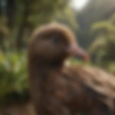 Unique wildlife native to New Zealand, including a kiwi bird