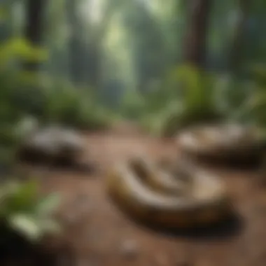 A comparison image showing native species and invasive pythons in a habitat