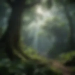 Lush green canopy in a tropical rainforest