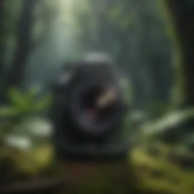A vibrant rainforest ecosystem showcasing flora and fauna