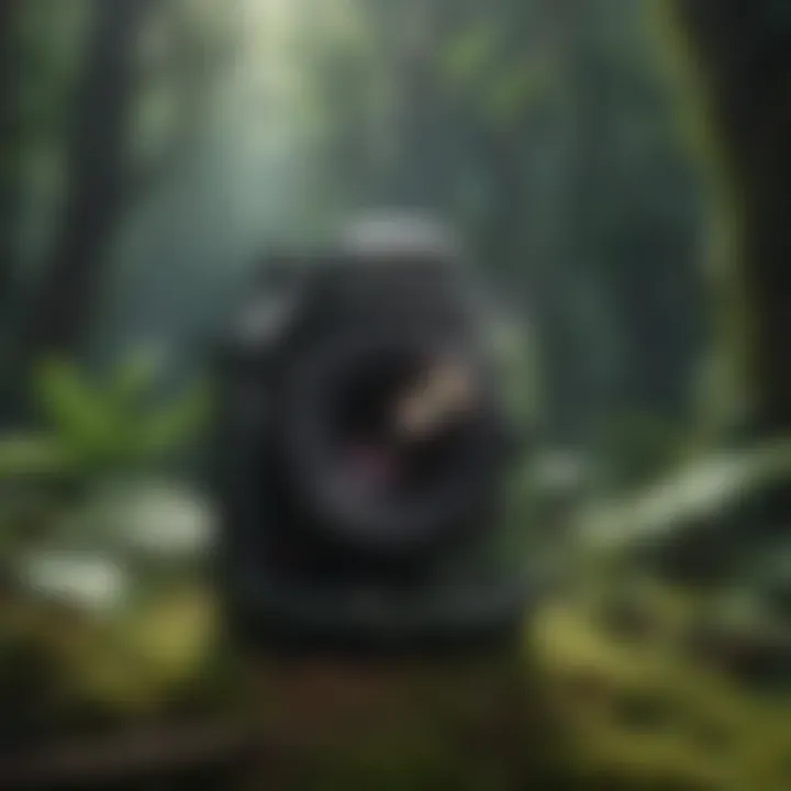 A vibrant rainforest ecosystem showcasing flora and fauna