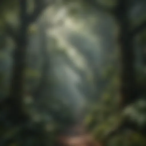 A lush rainforest canopy teeming with biodiversity
