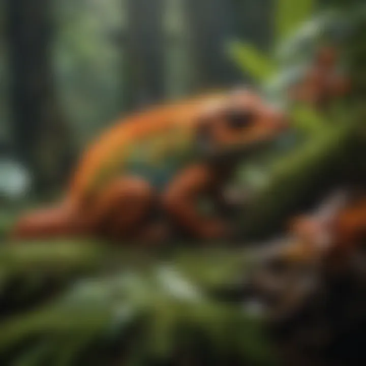 Colorful and unique rainforest species in their natural habitat