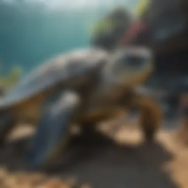 Illustration showing the role of sea turtles in marine ecosystems
