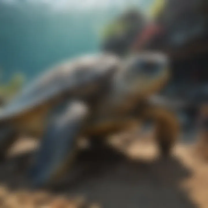 Illustration showing the role of sea turtles in marine ecosystems