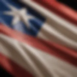 Close-up of the Texas flag showcasing its vibrant colors and design elements