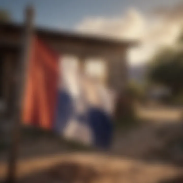 Historical depiction of the Texas flag in a historical context