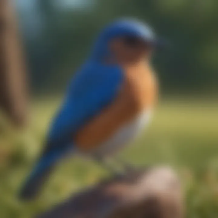 Illustration showing different bluebird species