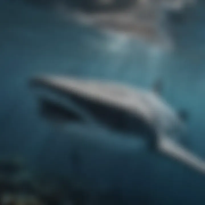 Whale shark swimming in its ocean habitat