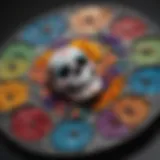 Vibrant display of Day of the Dead paint colors on a palette