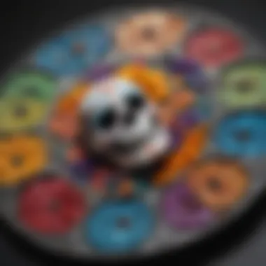 Vibrant display of Day of the Dead paint colors on a palette
