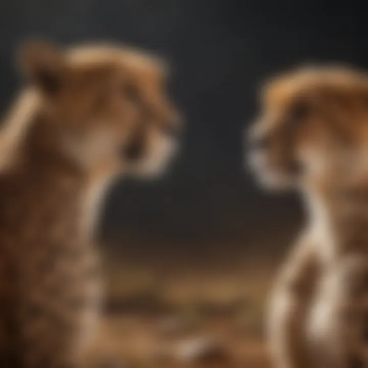 Comparative analysis of male and female cheetah weights.
