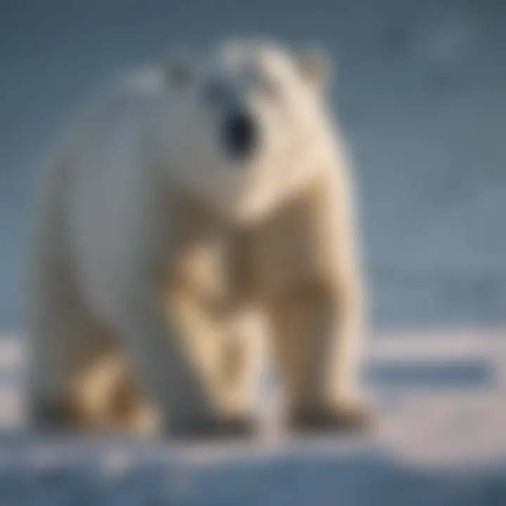 A polar bear on a shrinking ice cap