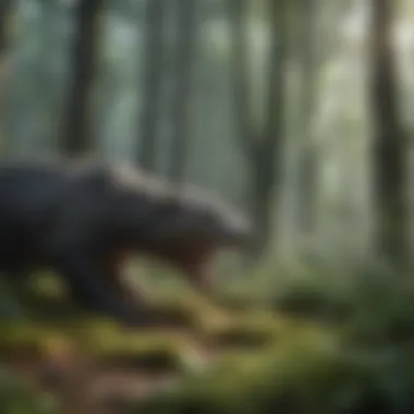 A lush forest habitat being destroyed