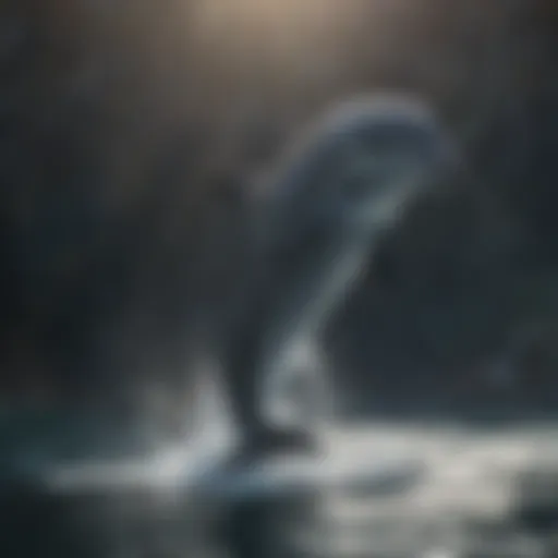 Bottlenose dolphin breaching the surface of the ocean