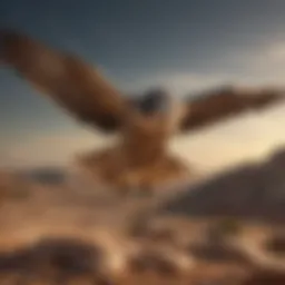 A falcon in flight, showcasing its hunting prowess.
