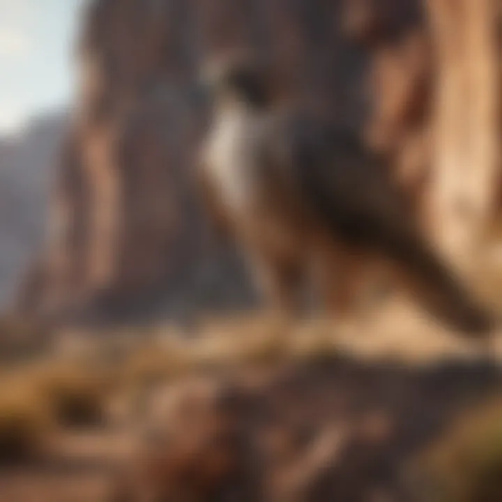 Falcon Hunting Habitat Habitat showcasing a falcon's hunting environment.