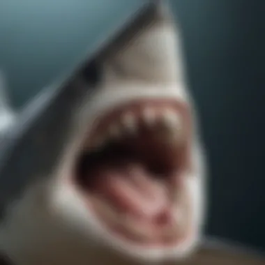 Adaptations of a Shark's Teeth for Hunting A close-up of a shark's teeth showcasing their predatory adaptations