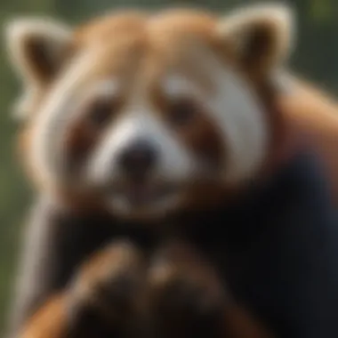 Infographic illustrating the threats faced by red pandas, such as deforestation and poaching