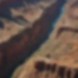Aerial view of the Grand Canyon showcasing its vastness and intricate rock formations