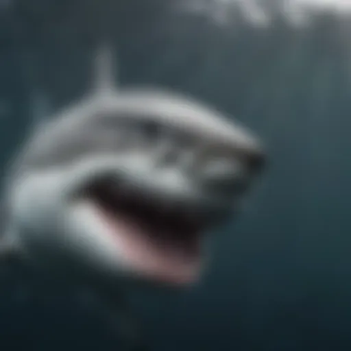 Great white shark swimming majestically